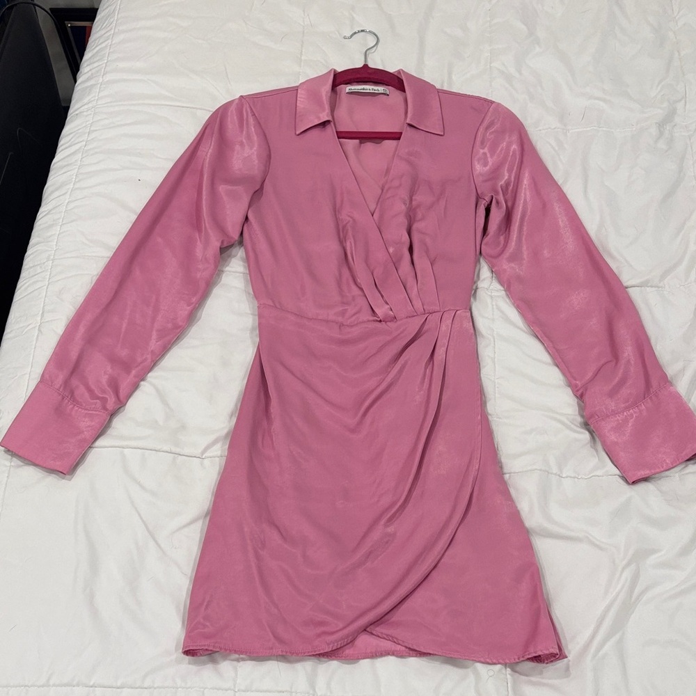 Abercrombie & Fitch Elegant Pink Long Sleeve Dress